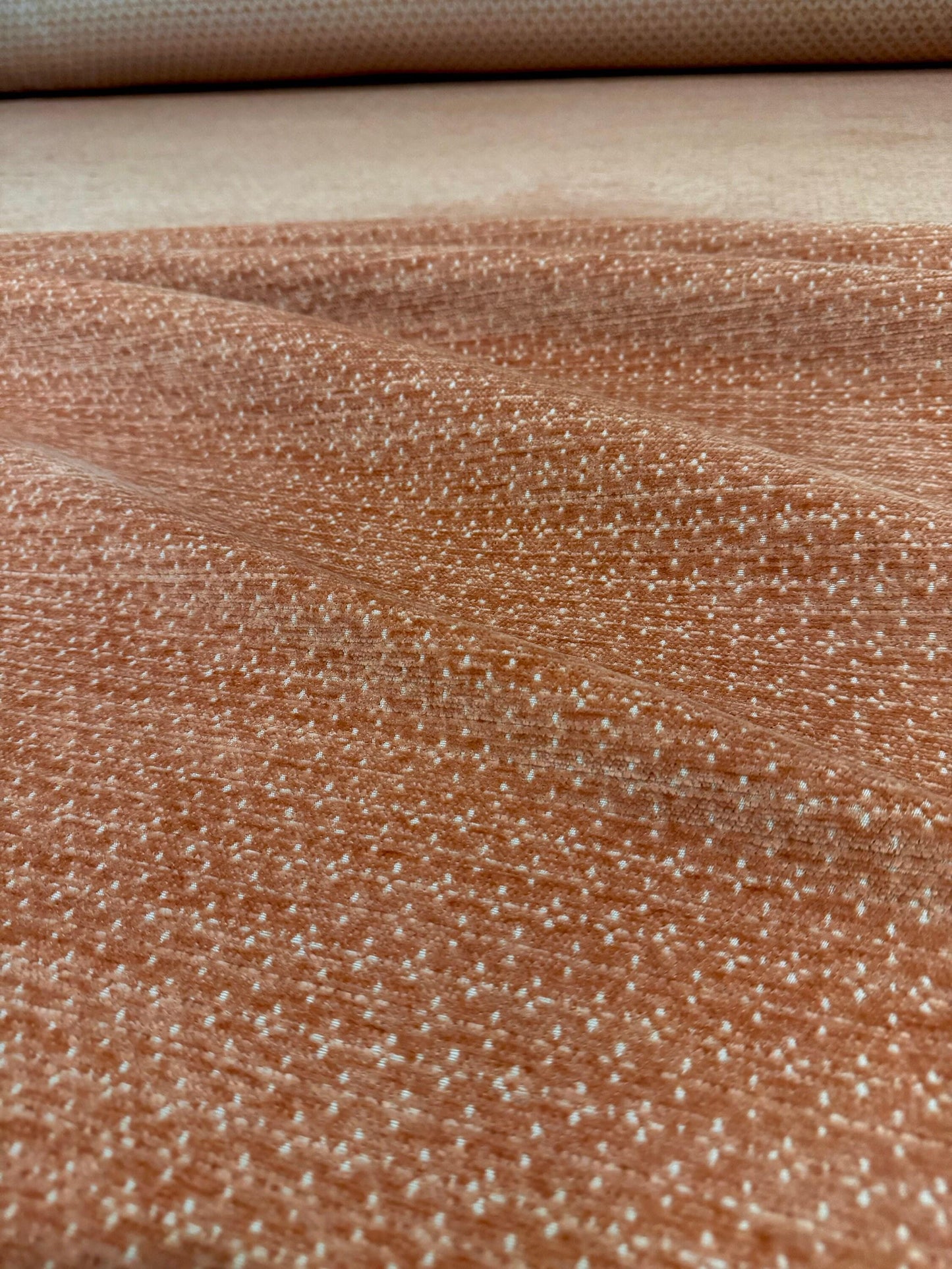 Peach Blush Fabric cut velvet chenille