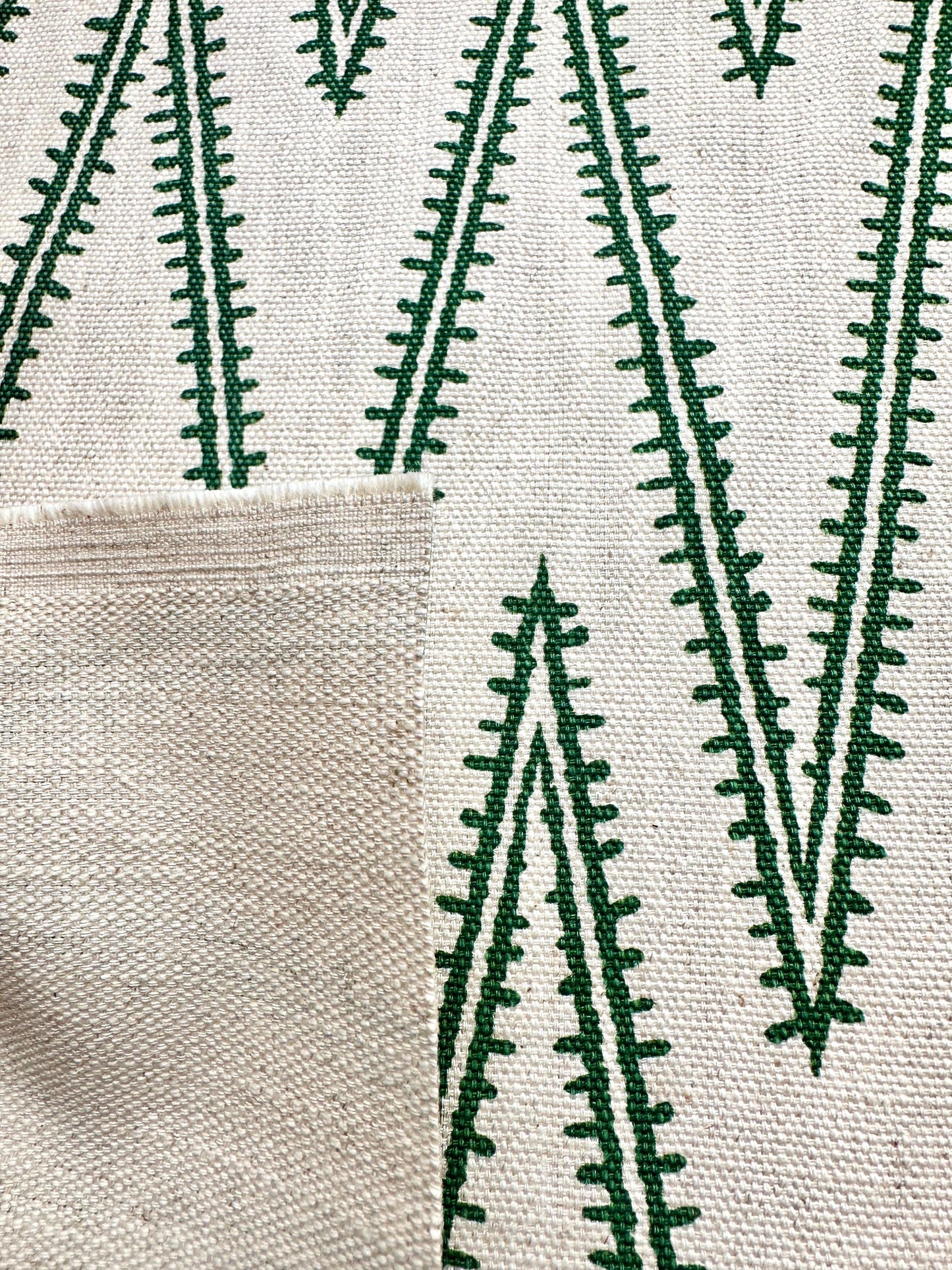 Green Stitch Pattern Cotton Fabric
