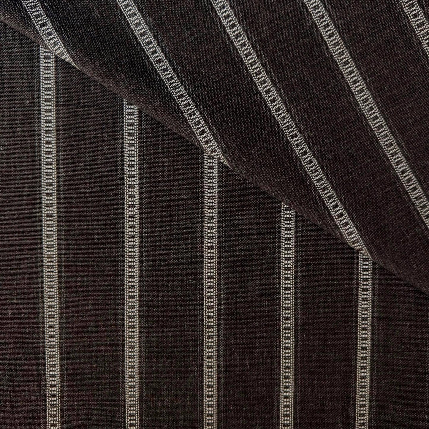 Ledger Driftwood Brown Stripe Upholstery Fabric - Large-Scale Striped Design