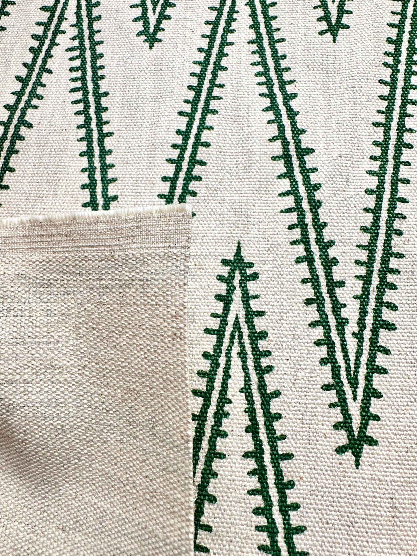 Green Stitch Pattern Cotton Fabric