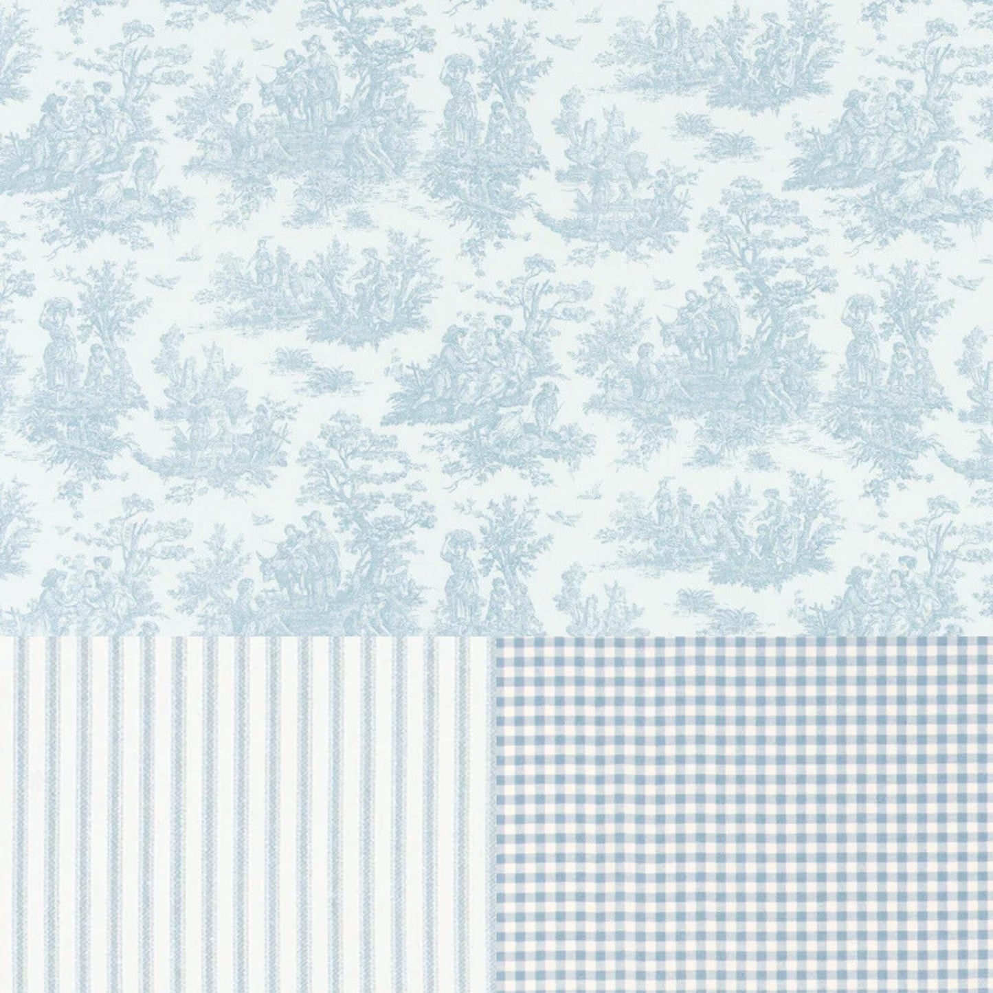 a blue and white wallpaper with different patterns
