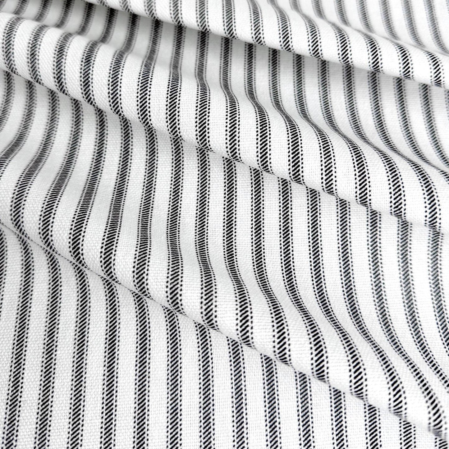 Ticking Stripe Cotton Fabric- Farmhouse Striped Upholstery