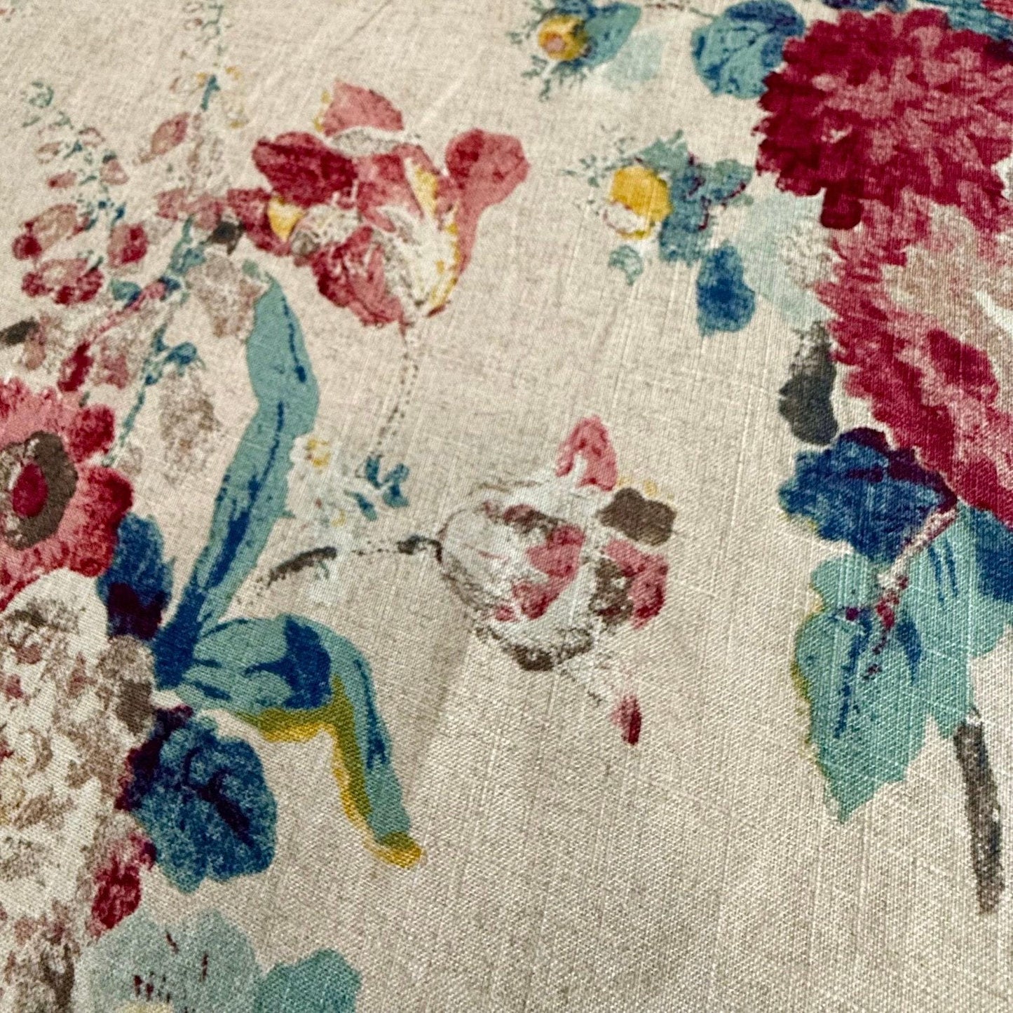 Vintage Inspired floral linen fabric