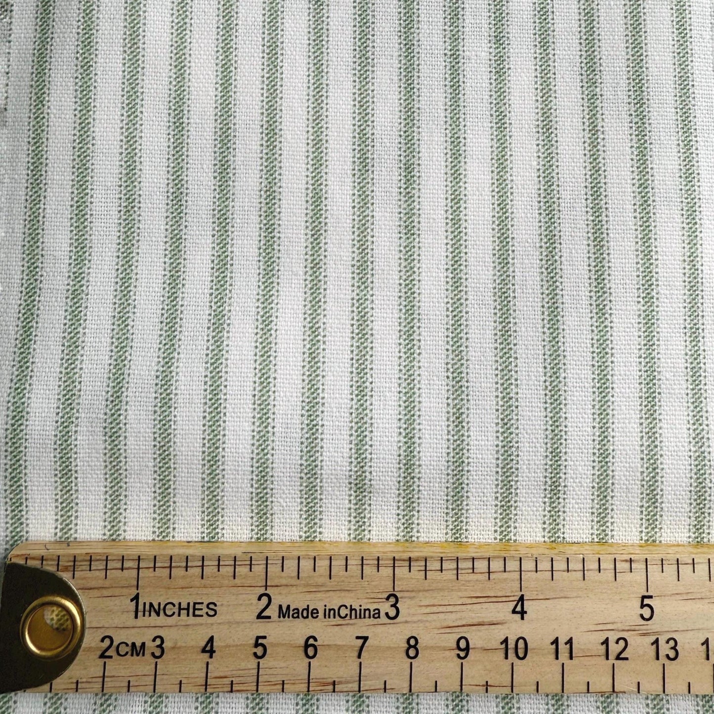 Sage Toile and Gingham Cotton Fabric - Cottagecore Kitchen Decor