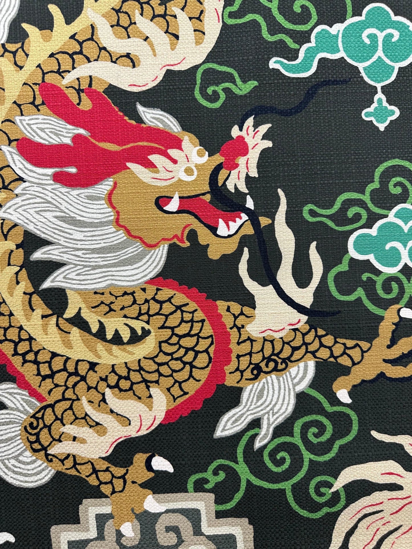 Chinoiserie dragon Pattern Fabric