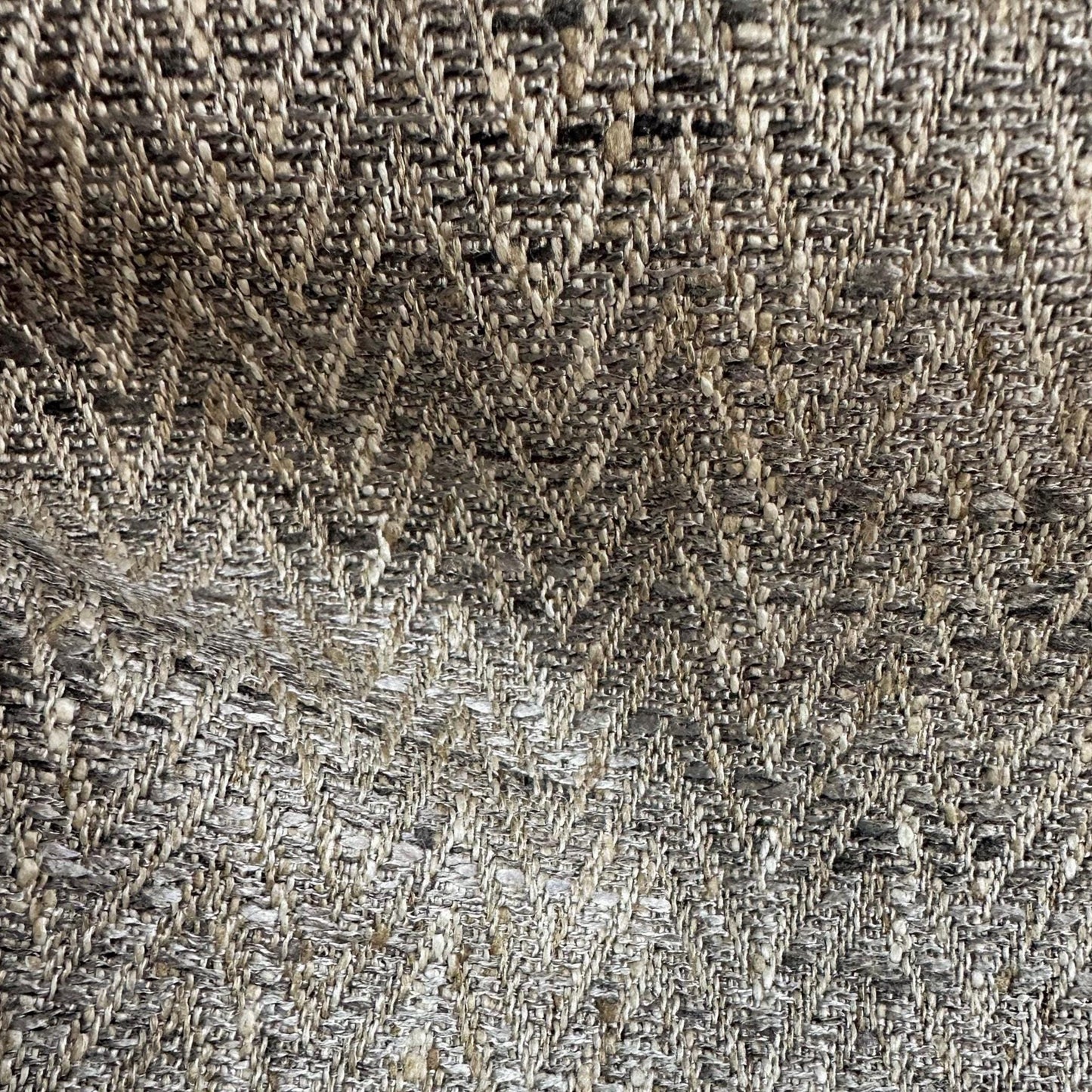 Mocha Herringbone Upholstery Fabric Zigzag Design Textured Brown Fabric Soft Coffee Tone Textile Durable Fabric by Yard Couch Drapery Pillow