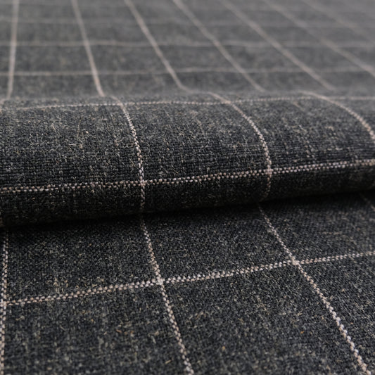 Dark Gray Upholstery Fabric- Heavyweight Charcoal Woven Material for Sofas & Chairs