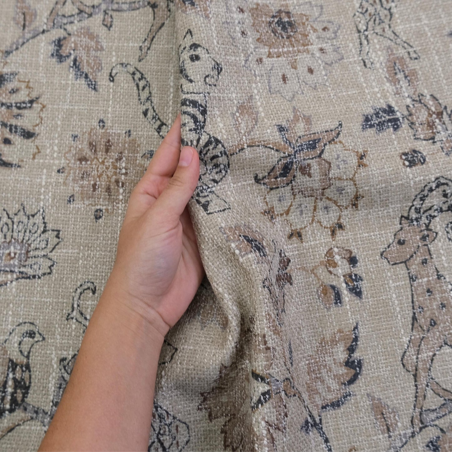 Safari Floral Print by the Yard Designer Chenille Upholstery