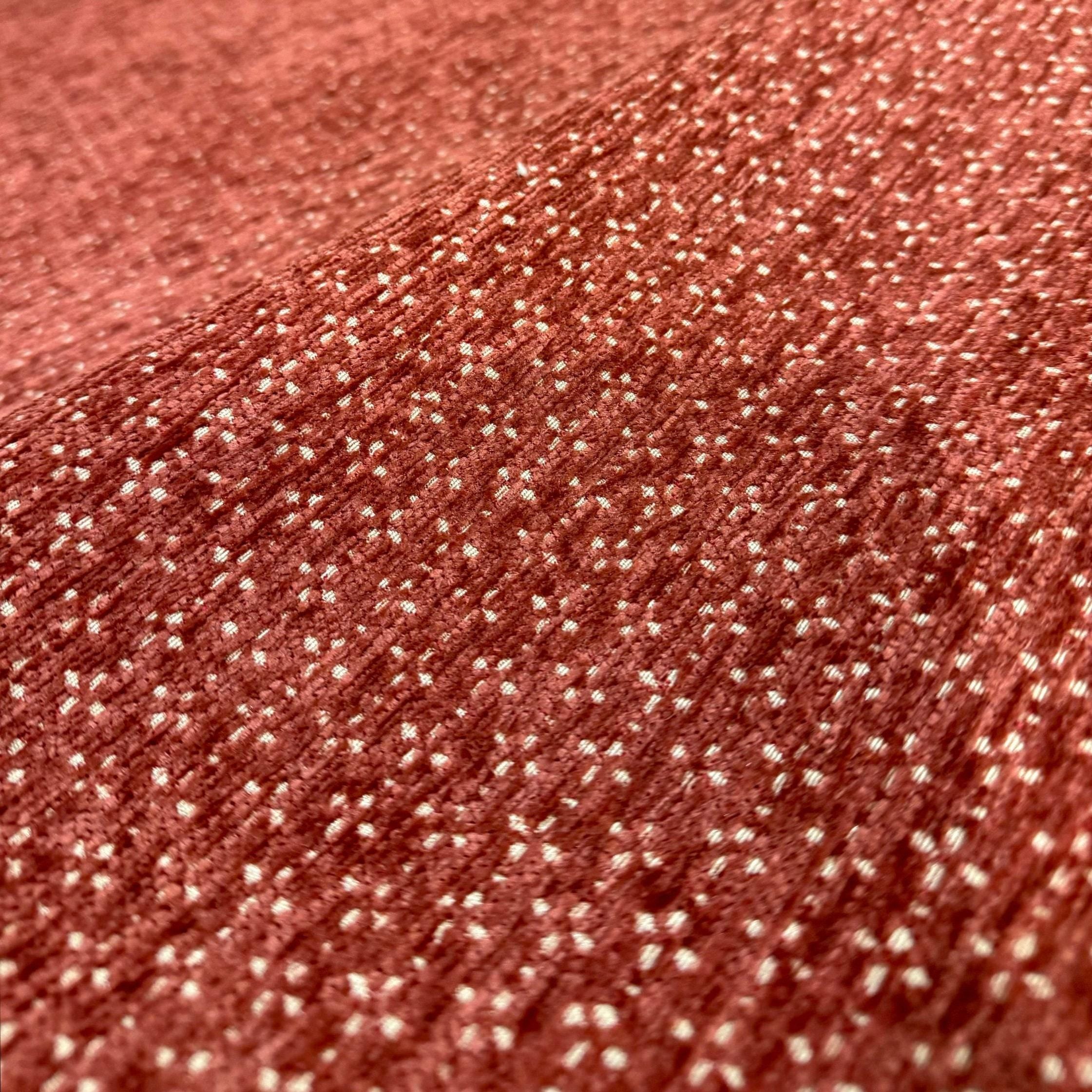 Burnt Sienna Flower Motif Upholstery Fabric