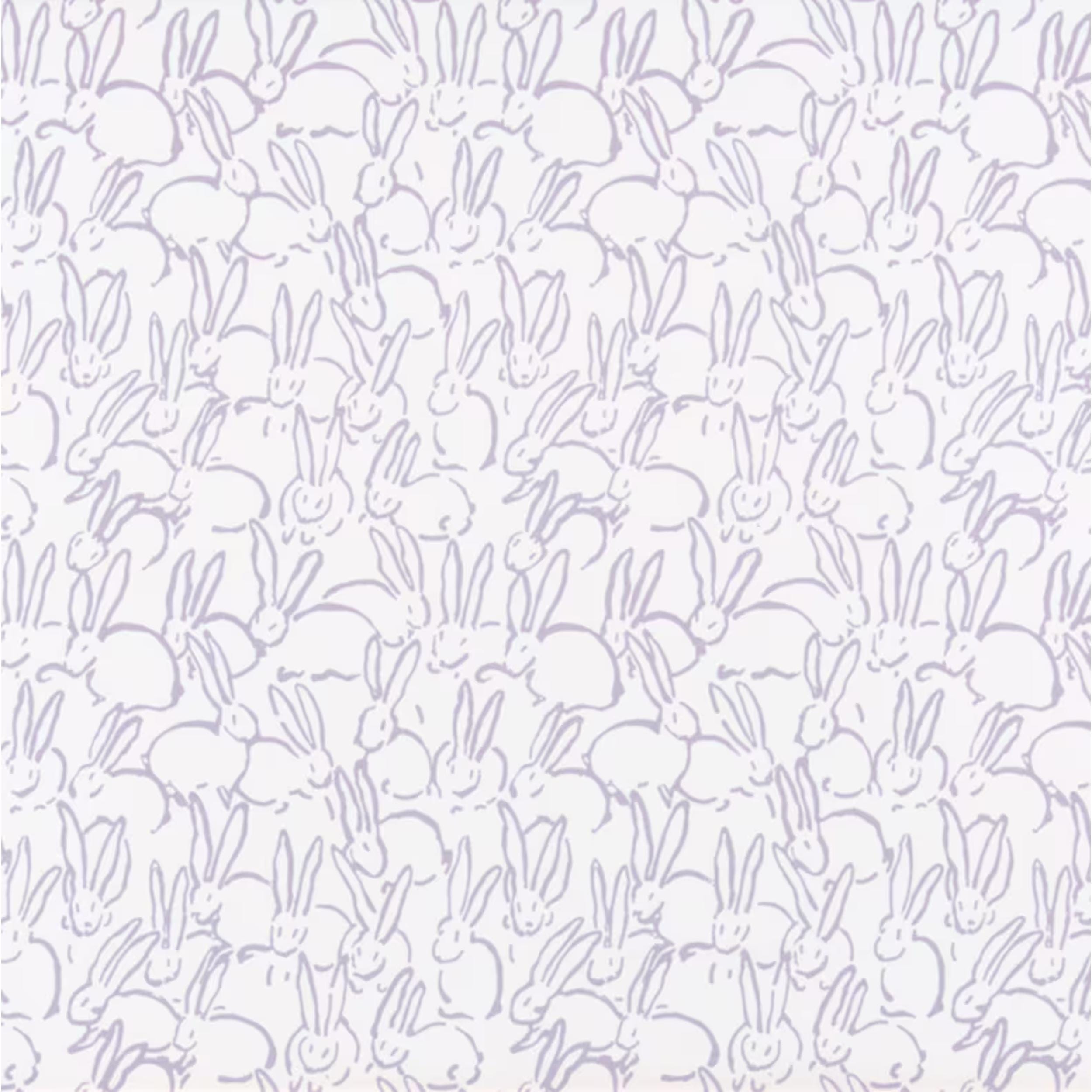 LAVENDER Bunny Print Fabric Pastel Nursery Decor Soft Color DIY Sewing Material Custom Baby Shower Favor Basket Lining Project Craft Making Supplies