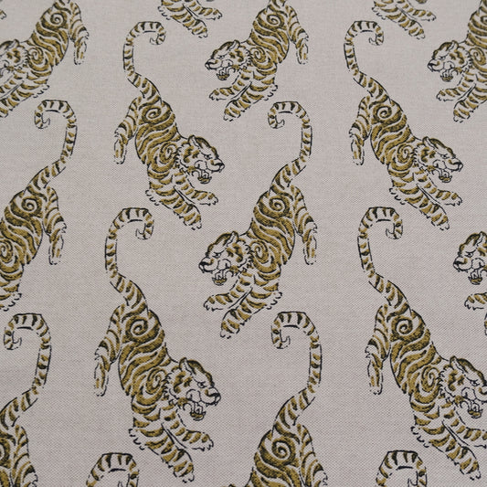 Tiger Print Upholstery Fabric- Maximalist Animal Print Textile by the Yard