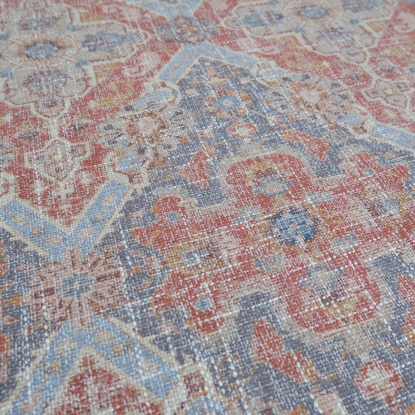 Tula Vintage Rug Bohemian Upholstery Fabric- Chenille Shabby Chic Design