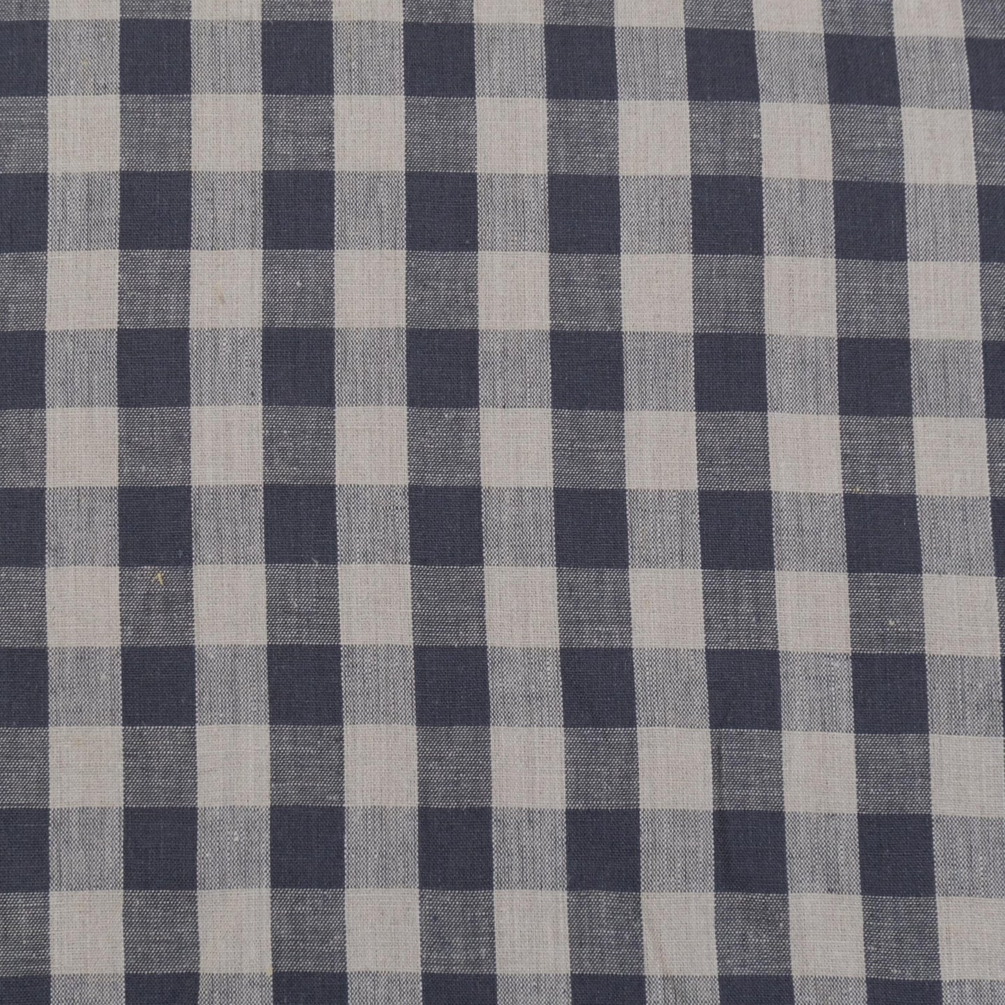 Gray Checkered Linen Fabric by the Yard