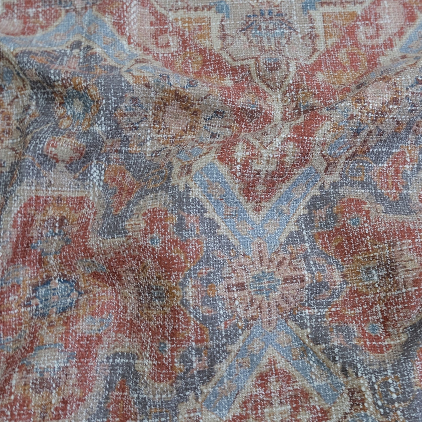 Tula Vintage Rug Bohemian Upholstery Fabric- Chenille Shabby Chic Design