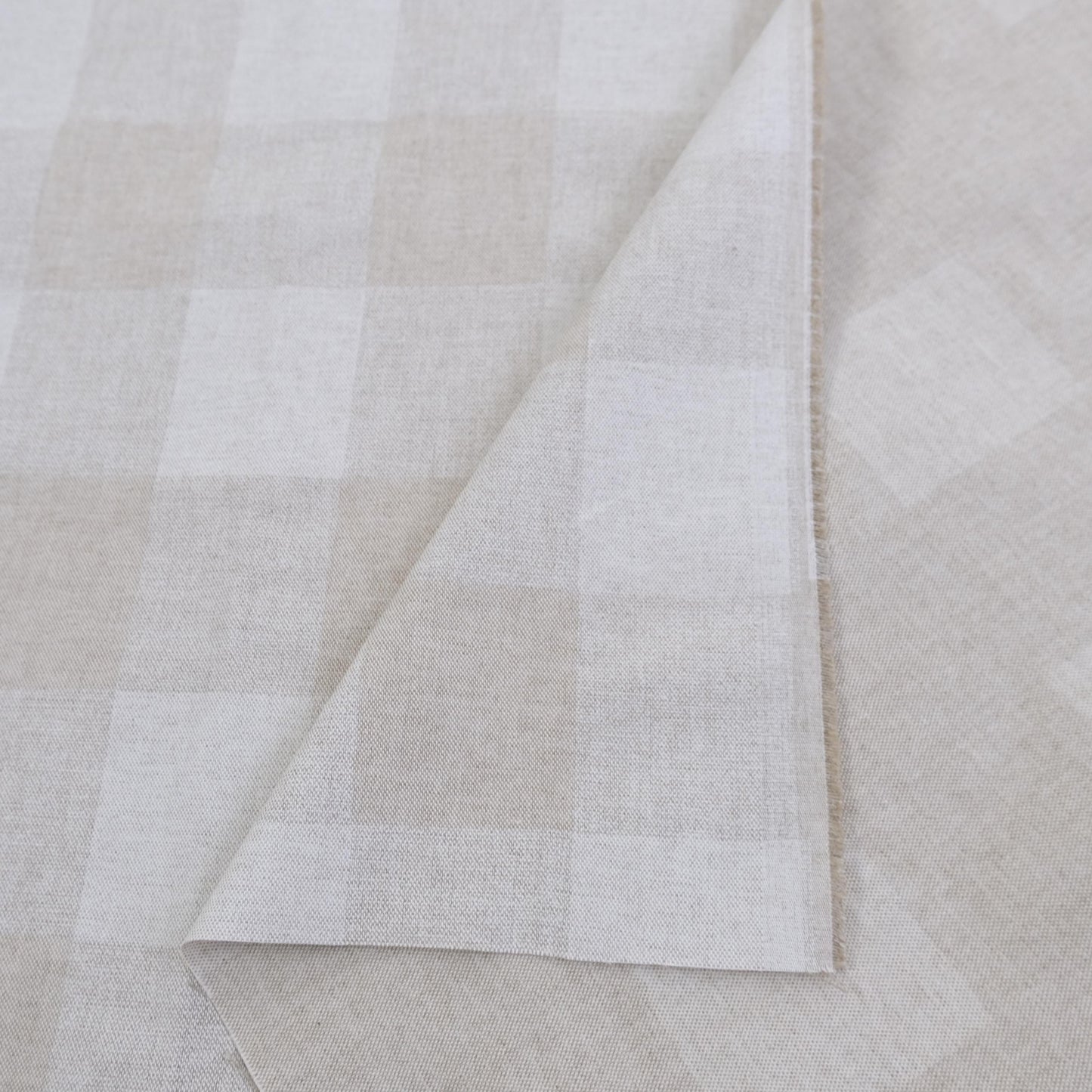 Beige Buffalo Plaid Fabric by the Yard Cotton Check Printed