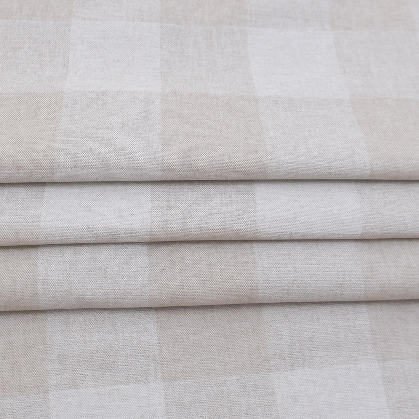 Beige Buffalo Plaid Fabric by the Yard Cotton Check Printed