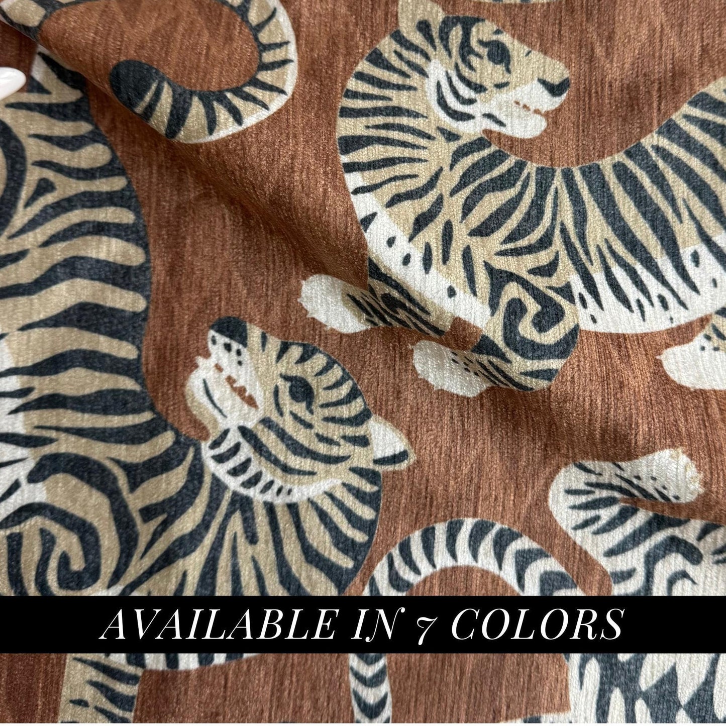 Luxury Chenille Majestic Tiger Print HighEnd Wild Feline Patterned Large Scale Exotic Textile Designer Home Decor Upholstery Fabric by Yard
