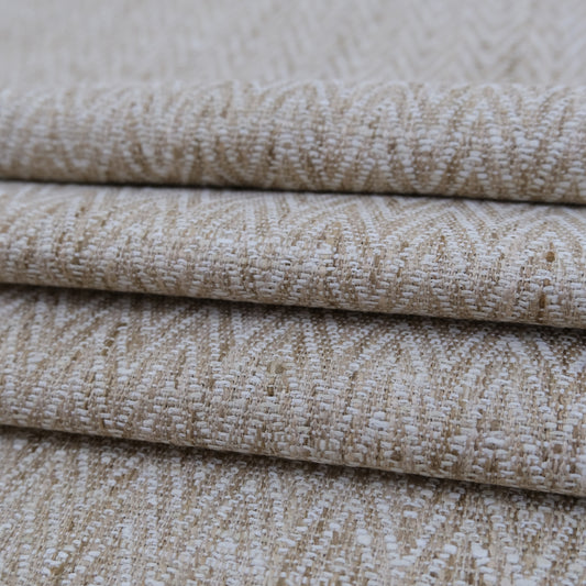 Cream Chevron Upholstery Fabric by the Yard- Textured Neutral Fabric for Home Decor