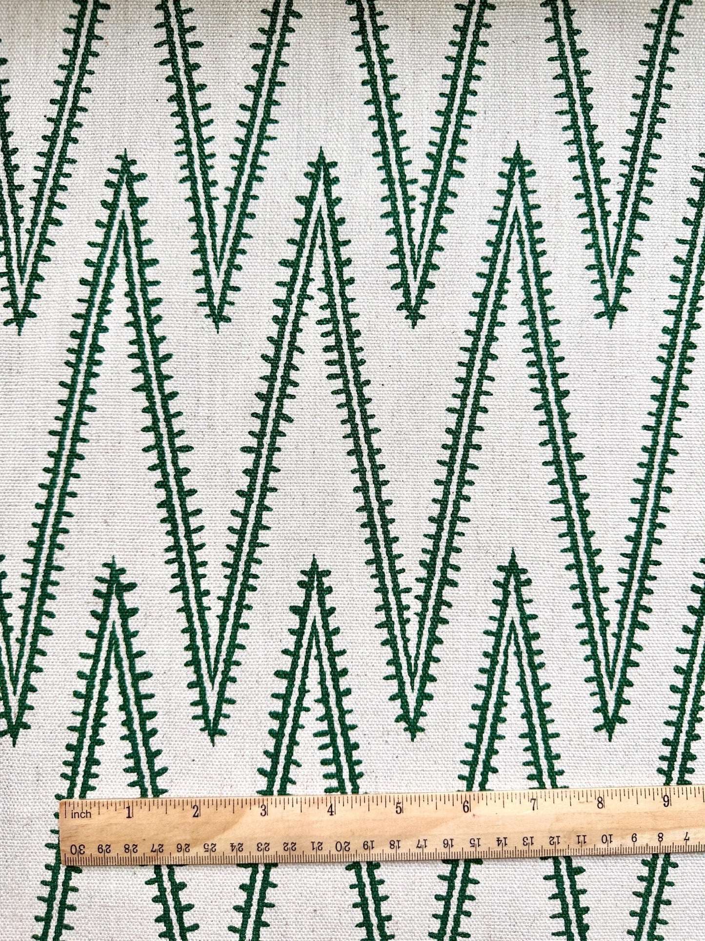 Green Stitch Pattern Cotton Fabric