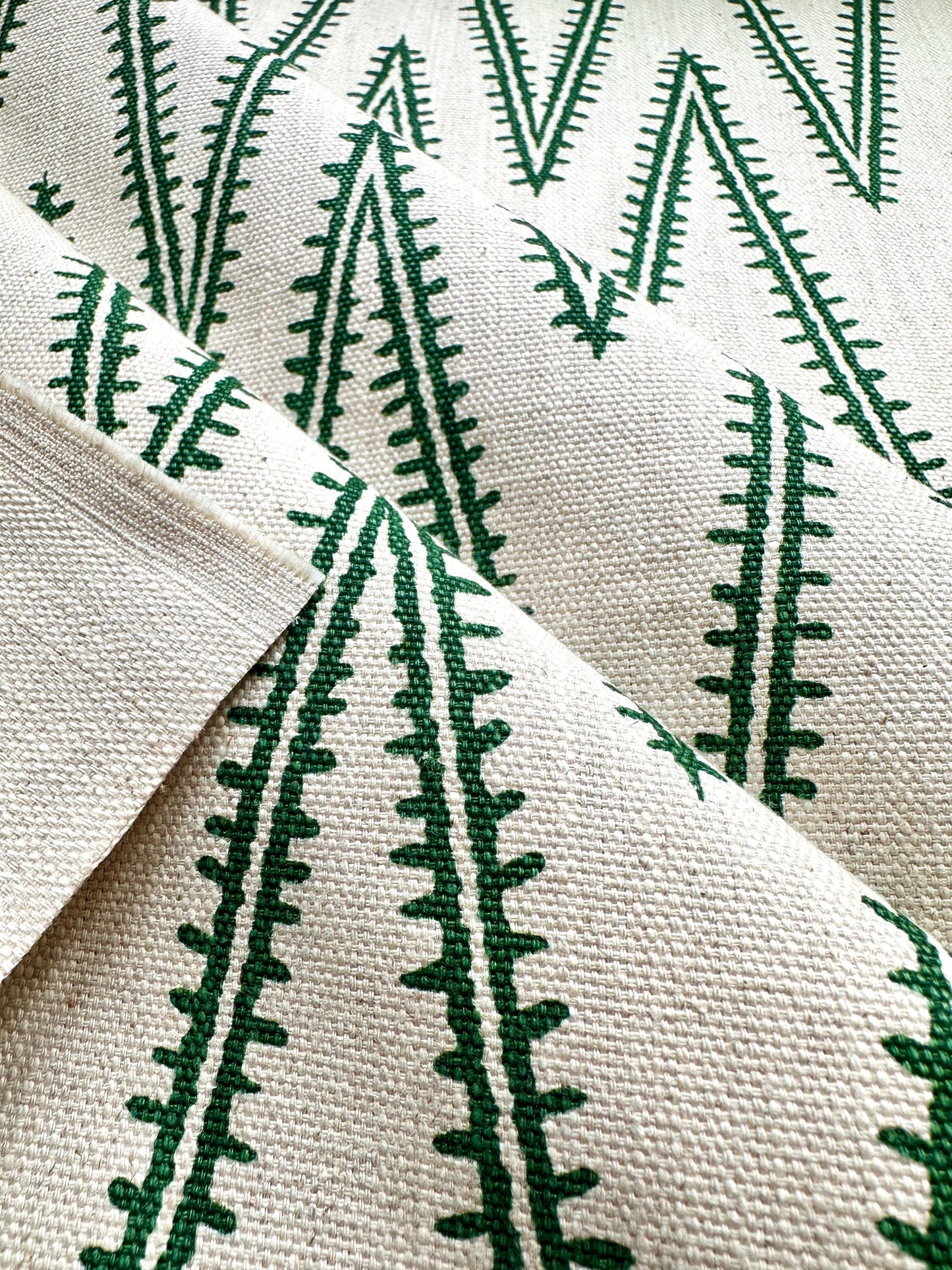 Green Stitch Pattern Cotton Fabric