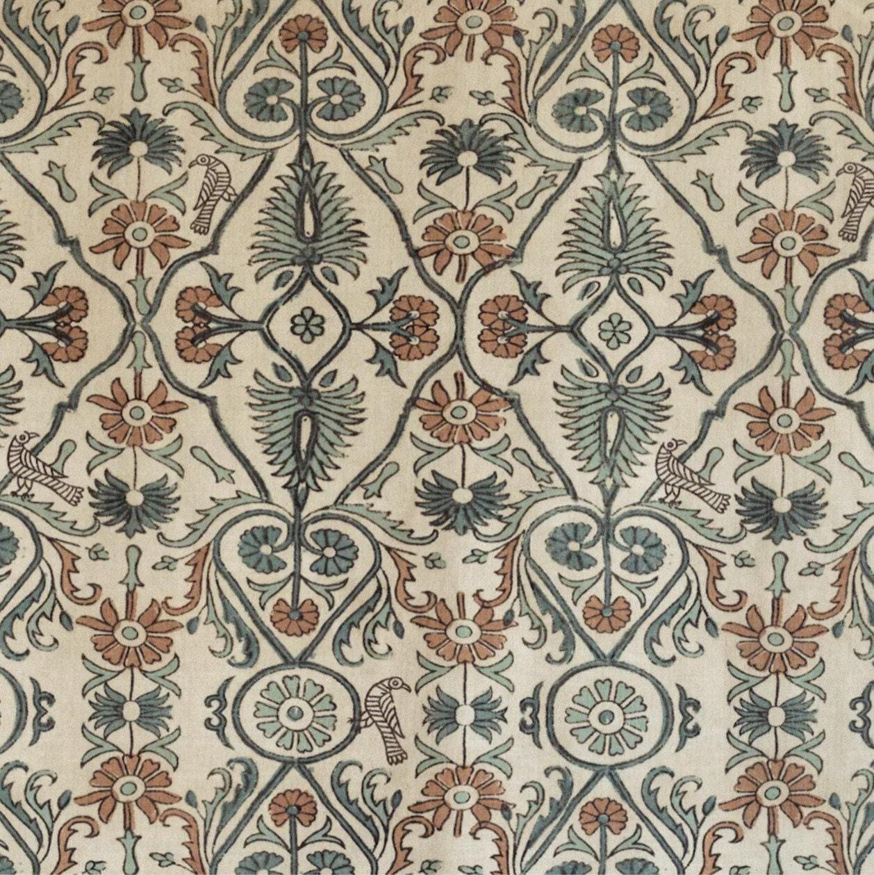 bird block print fabric