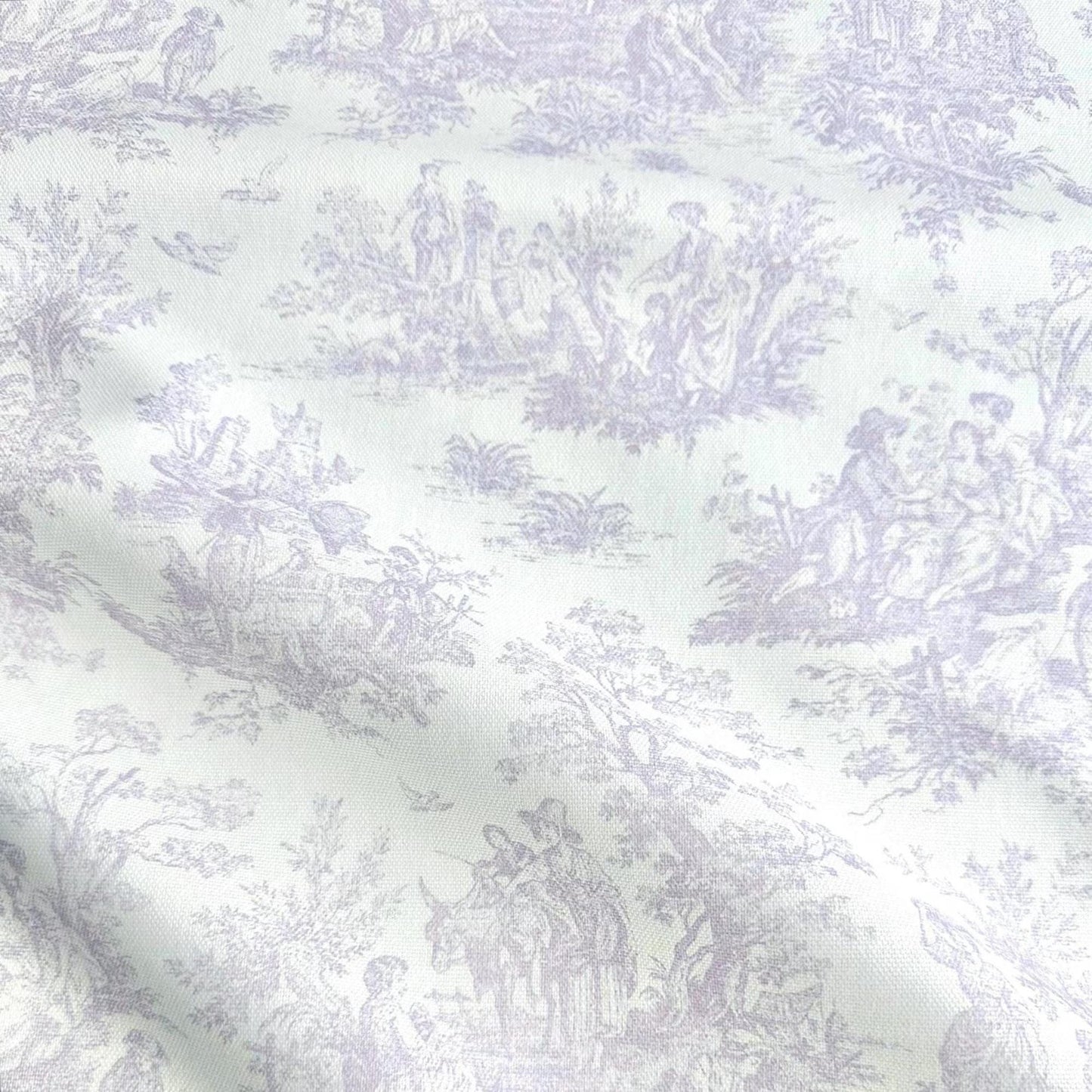 lavender Cotton Toile Print Fabric by Yard Toile de Jouy Bedding Quilting Scenic Floral French Fabric for Sewing Cafe Curtain Historical Print Fabric orquid lilac