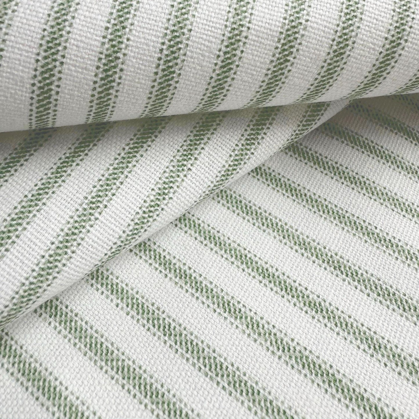 Sage Toile and Gingham Cotton Fabric - Cottagecore Kitchen Decor