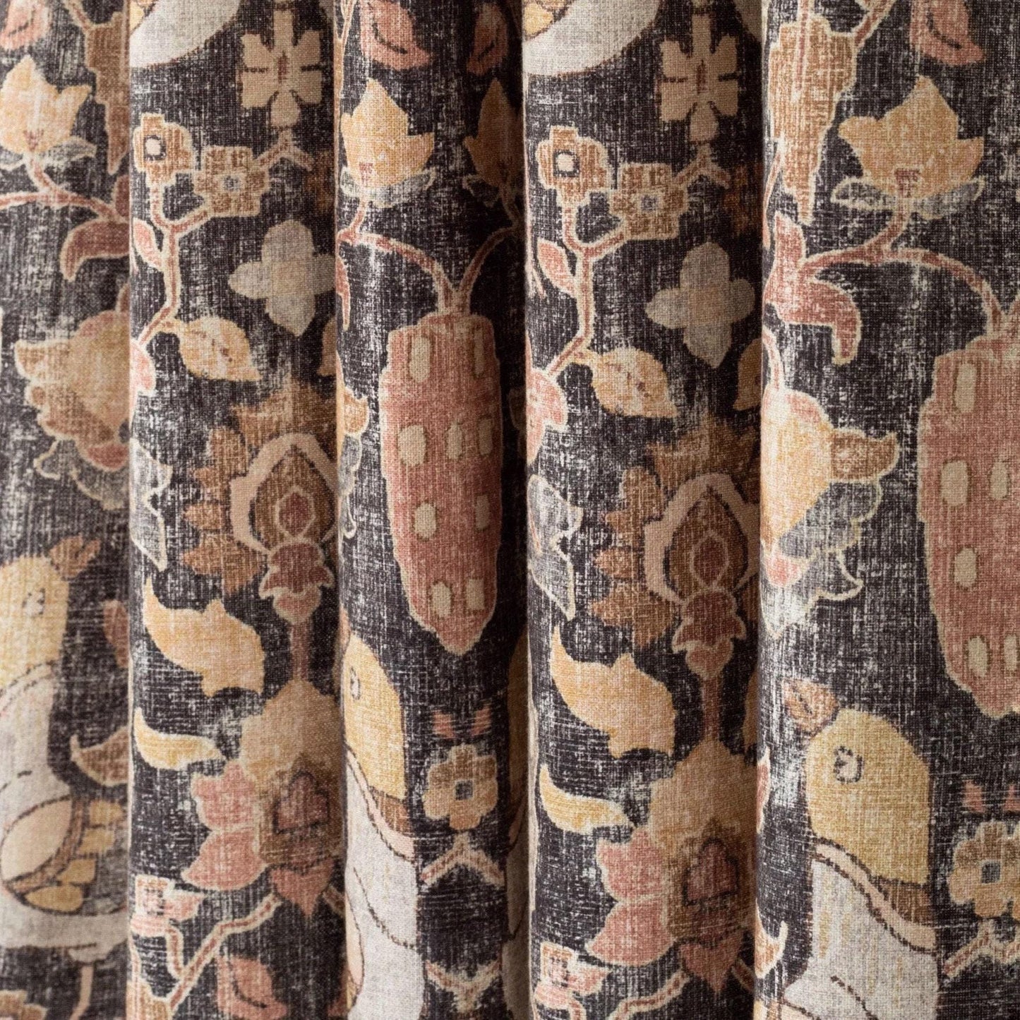 Cotton Drapery Fabric pinkand gold