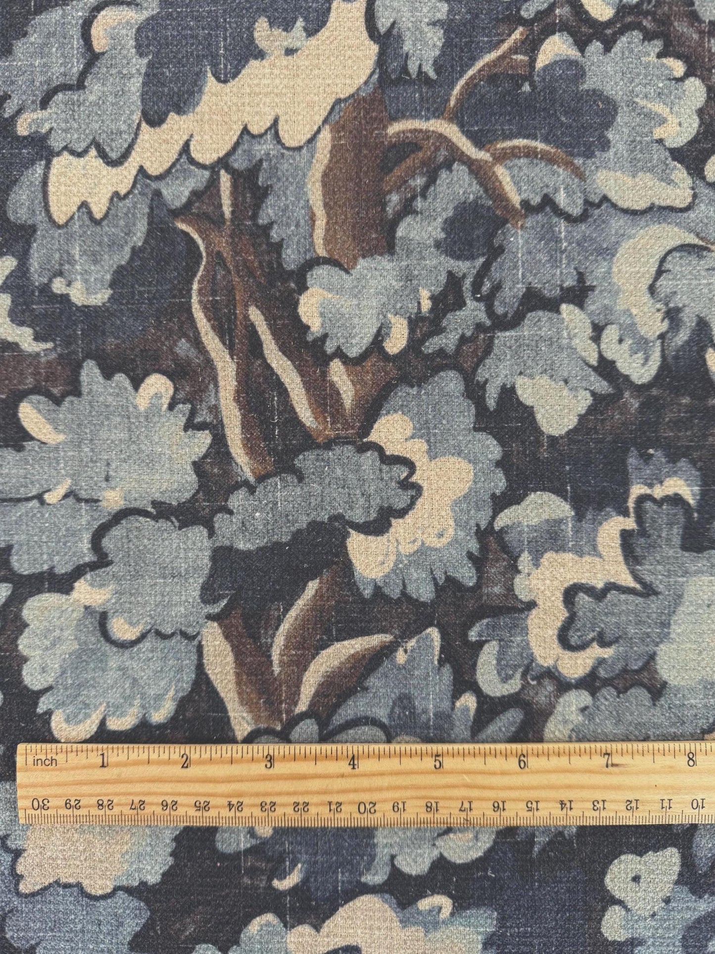 Blue Forest Canopy Drapery Fabric- Nature-Inspired Botanical Print for Curtains & Home Decor