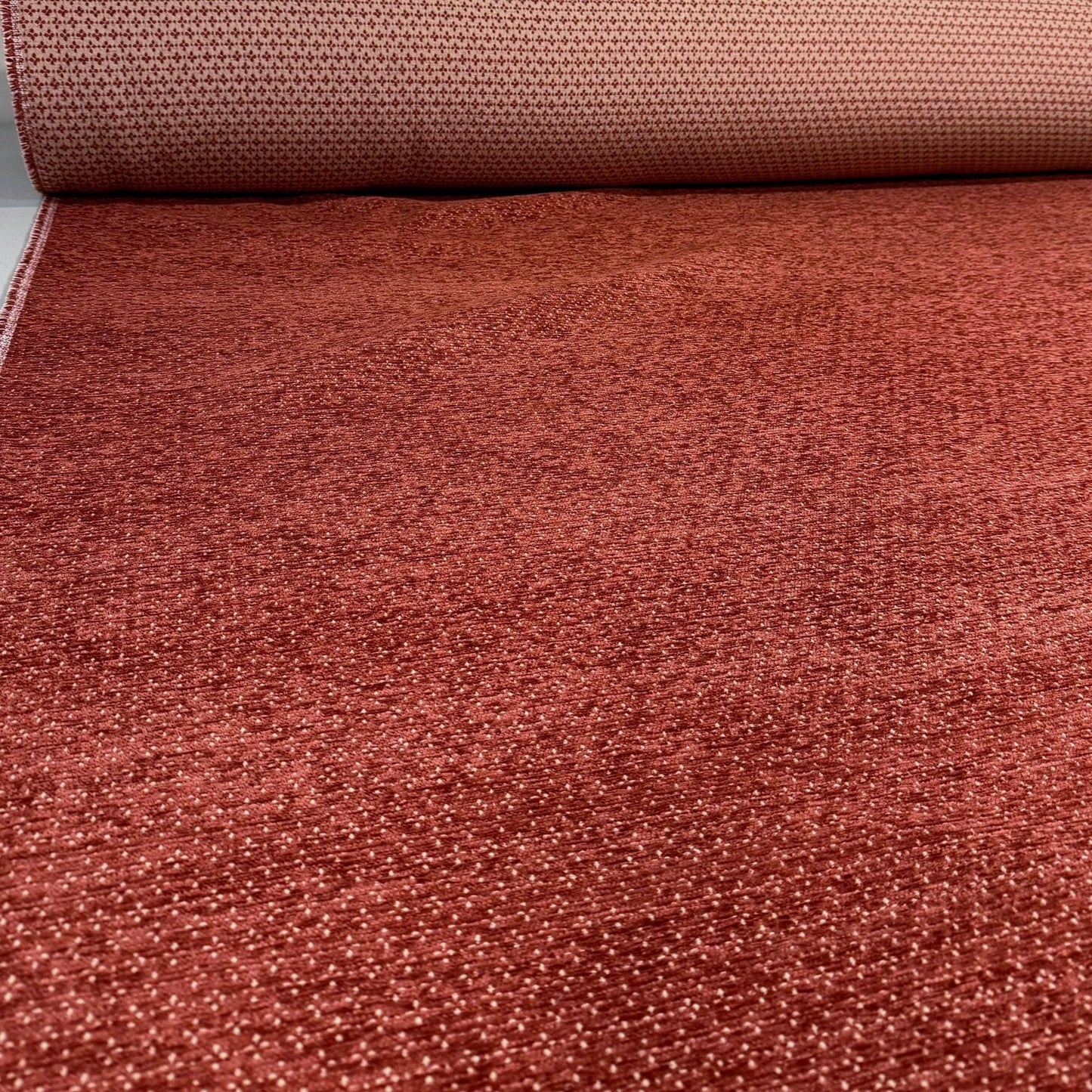 orange red chenille velvet fabric upholstery