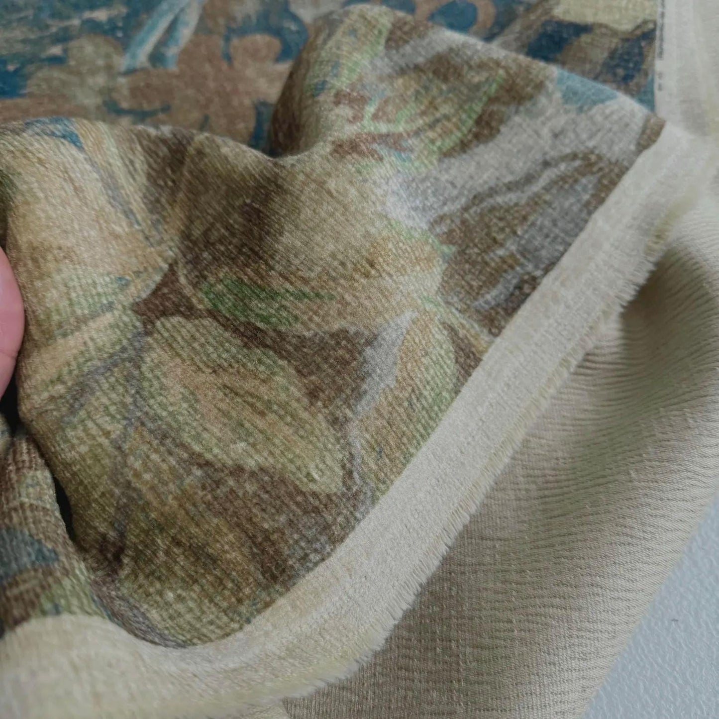 Verdana Mocha Botanical Upholstery Fabric- Vintage Inspired Design