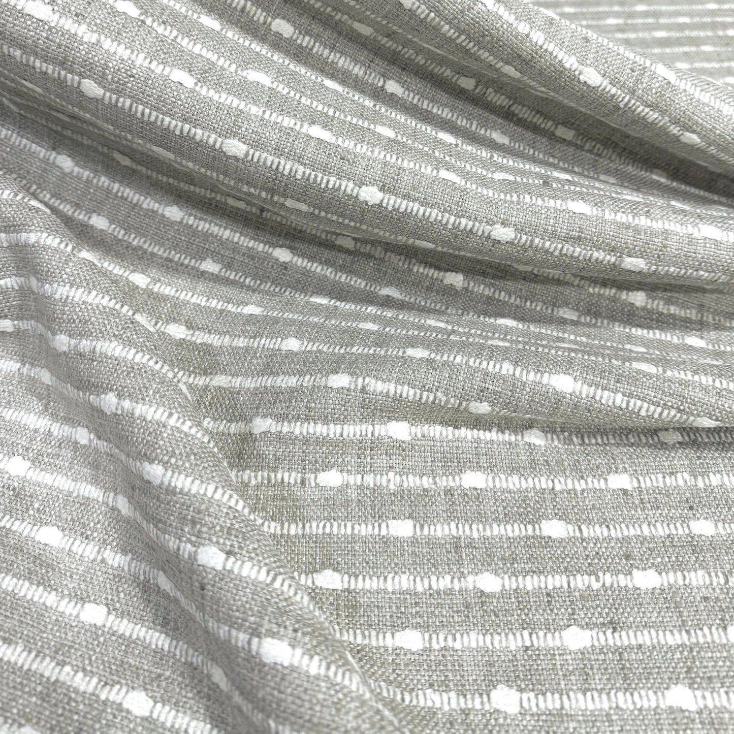 Greige Striped Fabric Woven Texture Chunky
