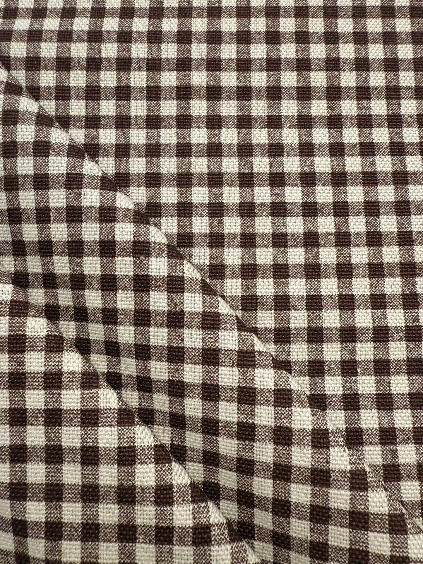 Warm Brown Gingham Check Fabric Rustic Look