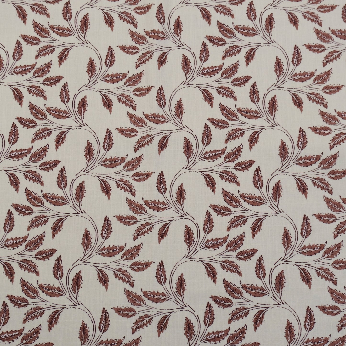 Sorrel Woodrose Deep Red Leaf Fabric - Burgundy Botanical Print