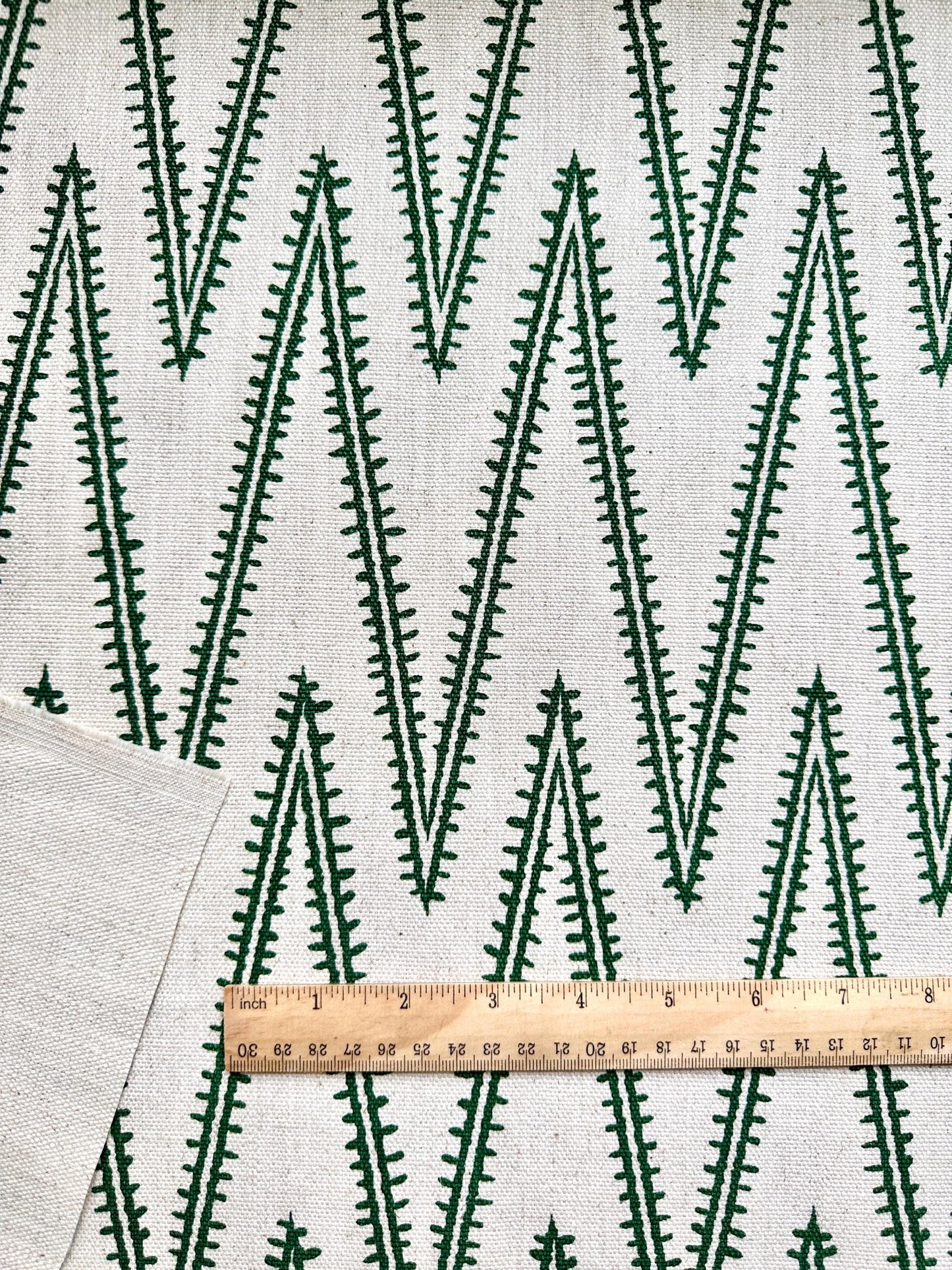 Green Stitch Pattern Cotton Fabric