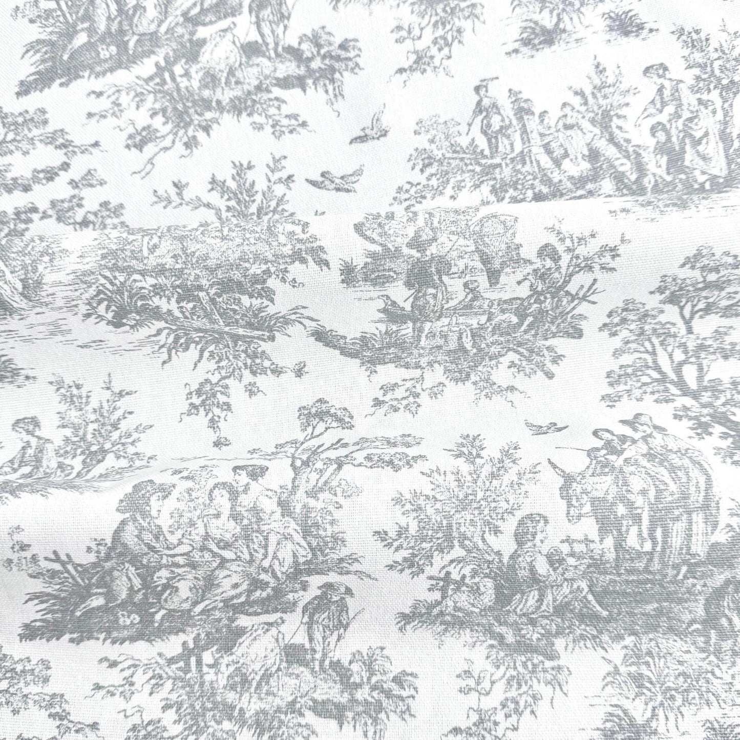 French Toile Floral Cotton Print Fabric – Vintage-Inspired Cotton by the Yard