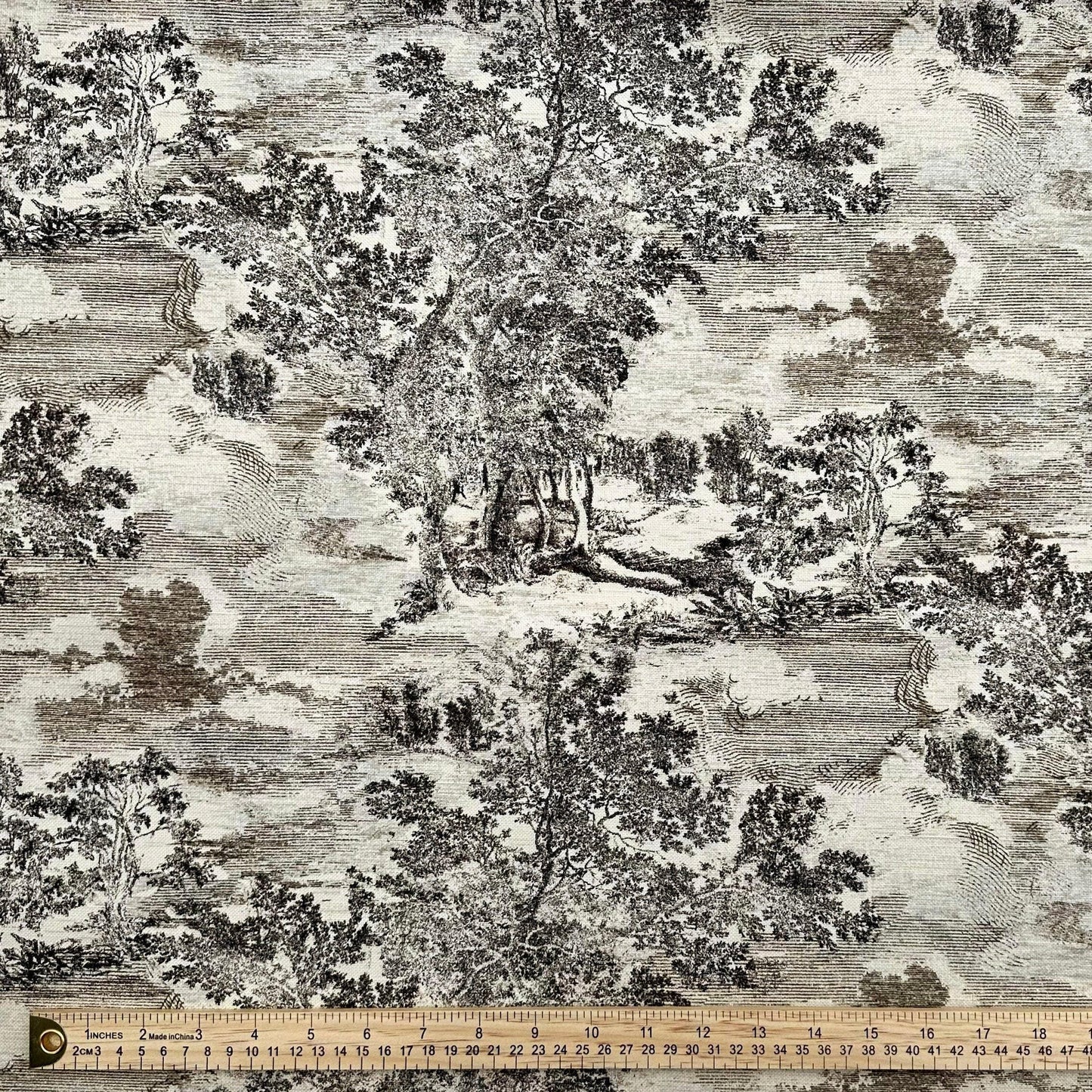Forest Cotton Fabric Tan Home Decor Toile