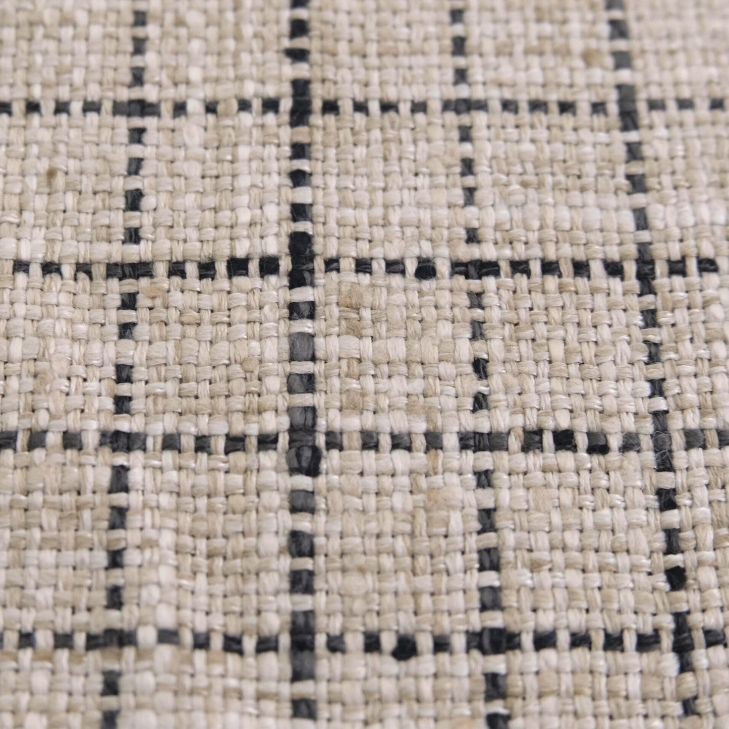 Beige Windowpane Fabric by the Yard Small Scale