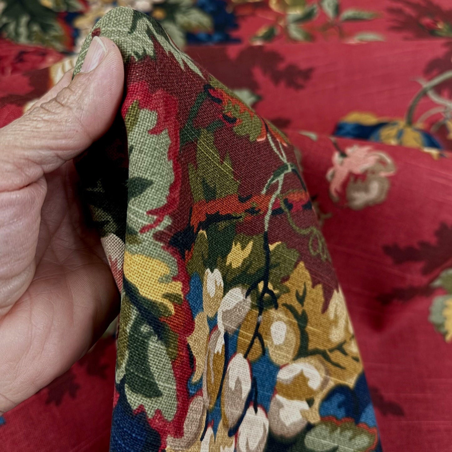 Fabric Flower Bouquet Print