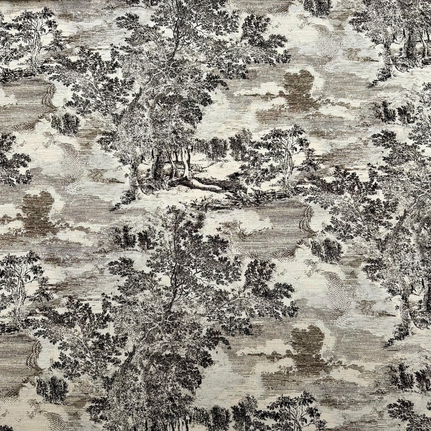 Toile Designer Textile Black Transitional Decor
