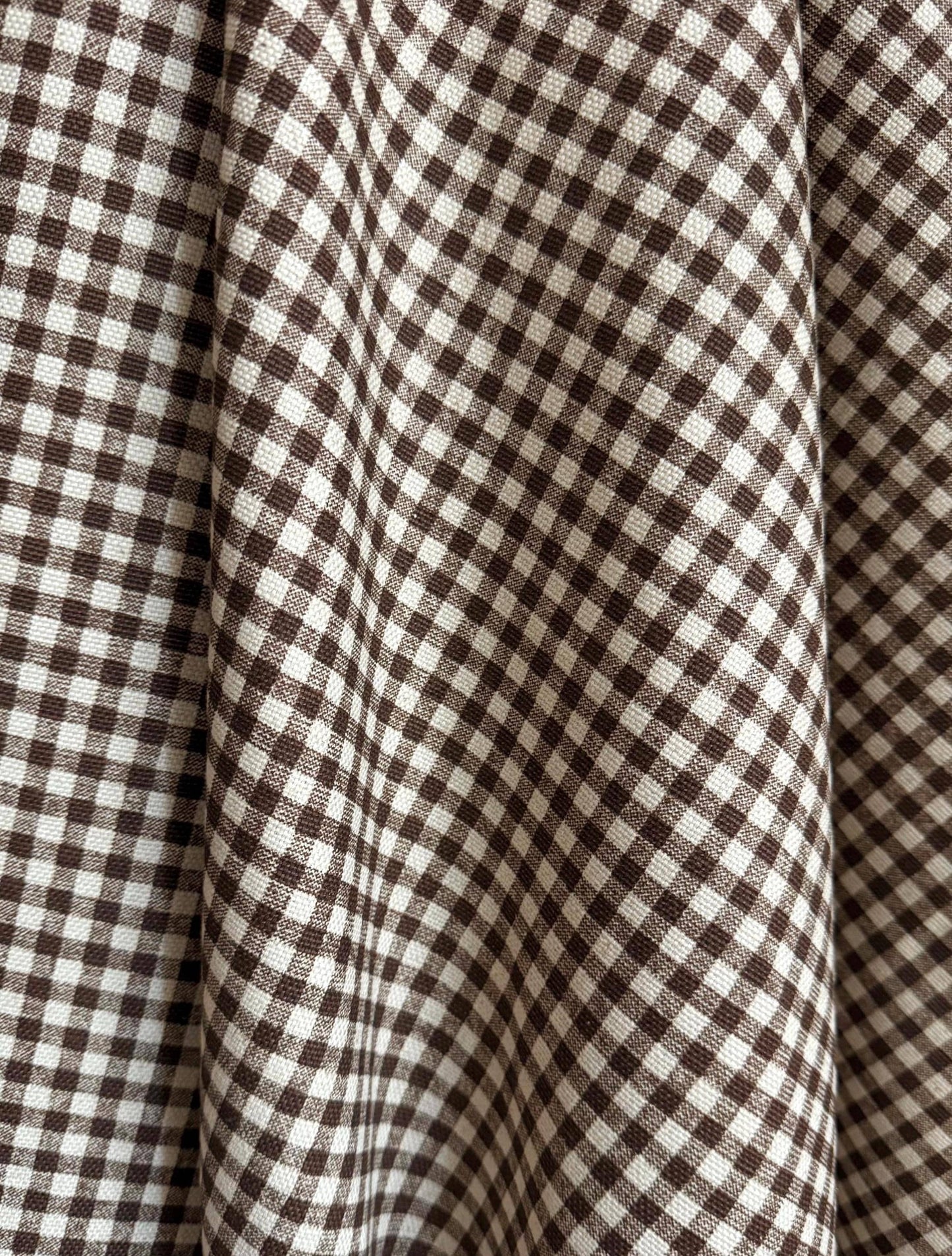 Warm Brown Gingham Check Fabric Rustic Look