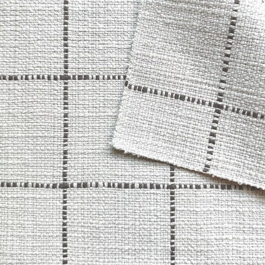 Beige Windowpane Upholstery Fabric