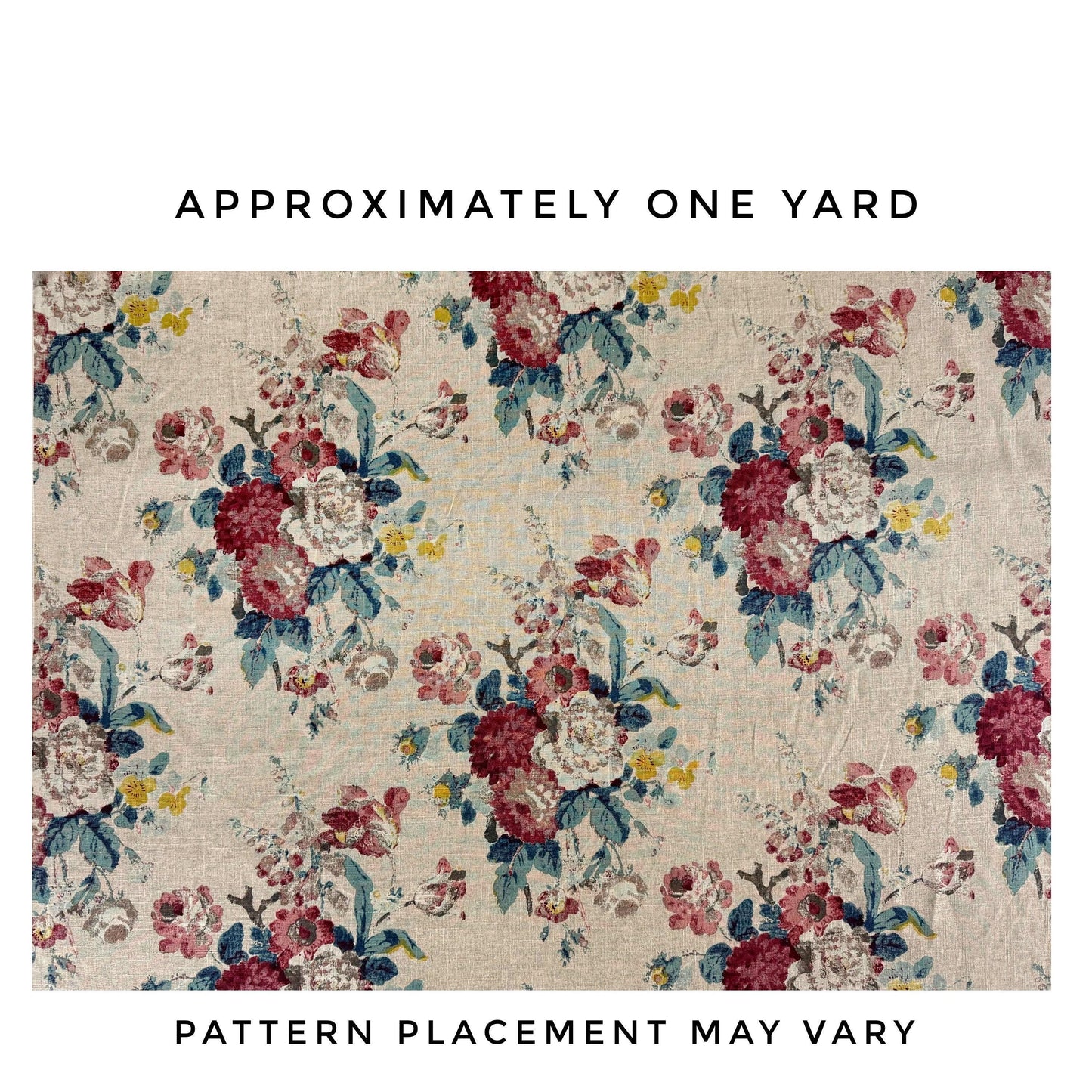 Elena Floral Linen Bouquet Print Fabric - Vintage-Inspired Nursery Decor