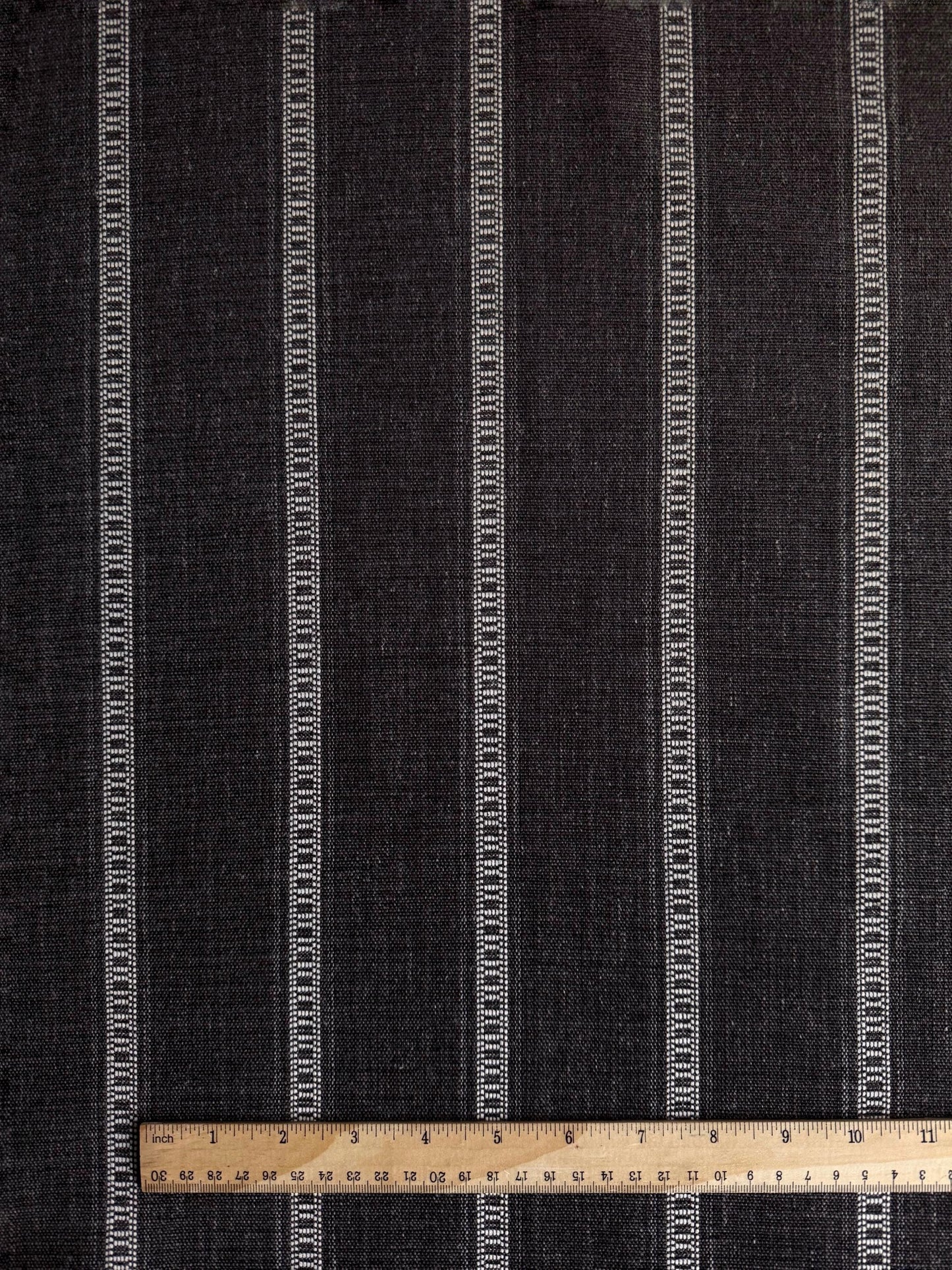 Ledger Driftwood Brown Stripe Upholstery Fabric - Large-Scale Striped Design