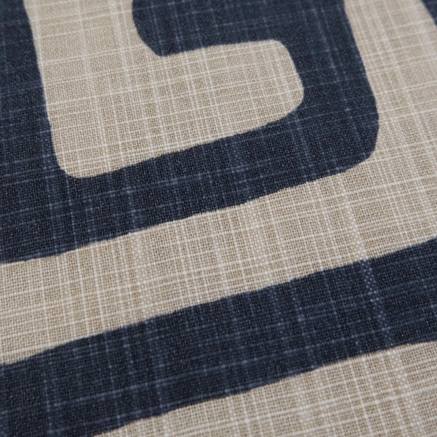 Tribal Maze Fabric by Yard Graphic Black Tan Abstract Print Slub Canvas
