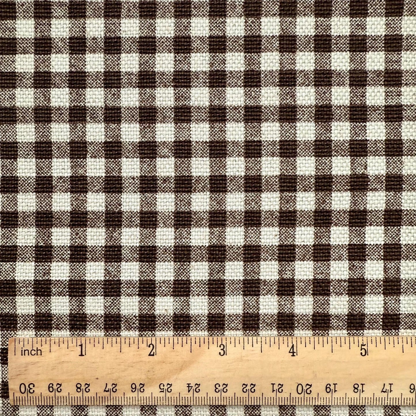 Warm Brown Gingham Check Fabric Rustic Look