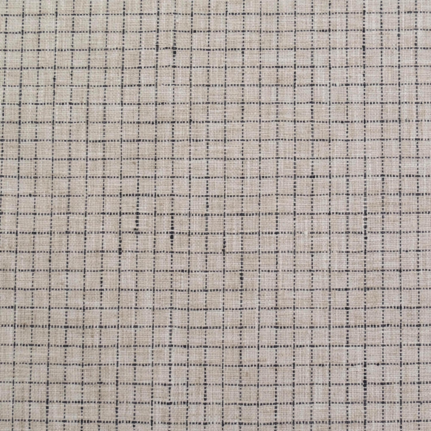 Beige Windowpane Fabric by the Yard Small Scale