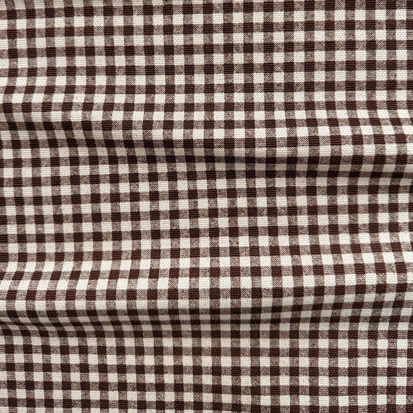 Warm Brown Gingham Check Fabric Rustic Look