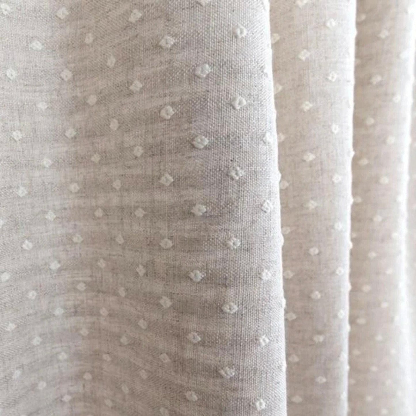 Linen Blend Fabric Embroidered Sandy Beige Textile Upholstery
