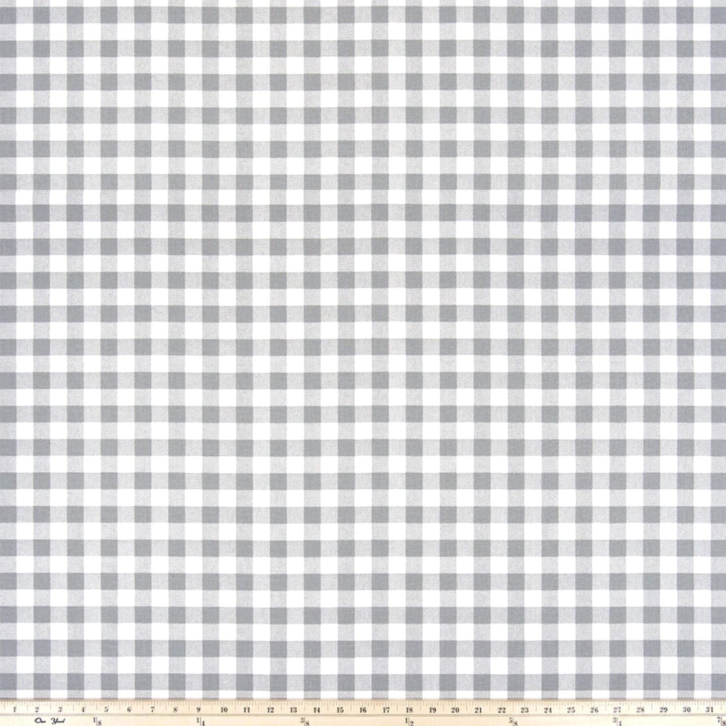 Gray Toile Gingham Fabric- Neutral Vintage Nursery Quilt Fabric
